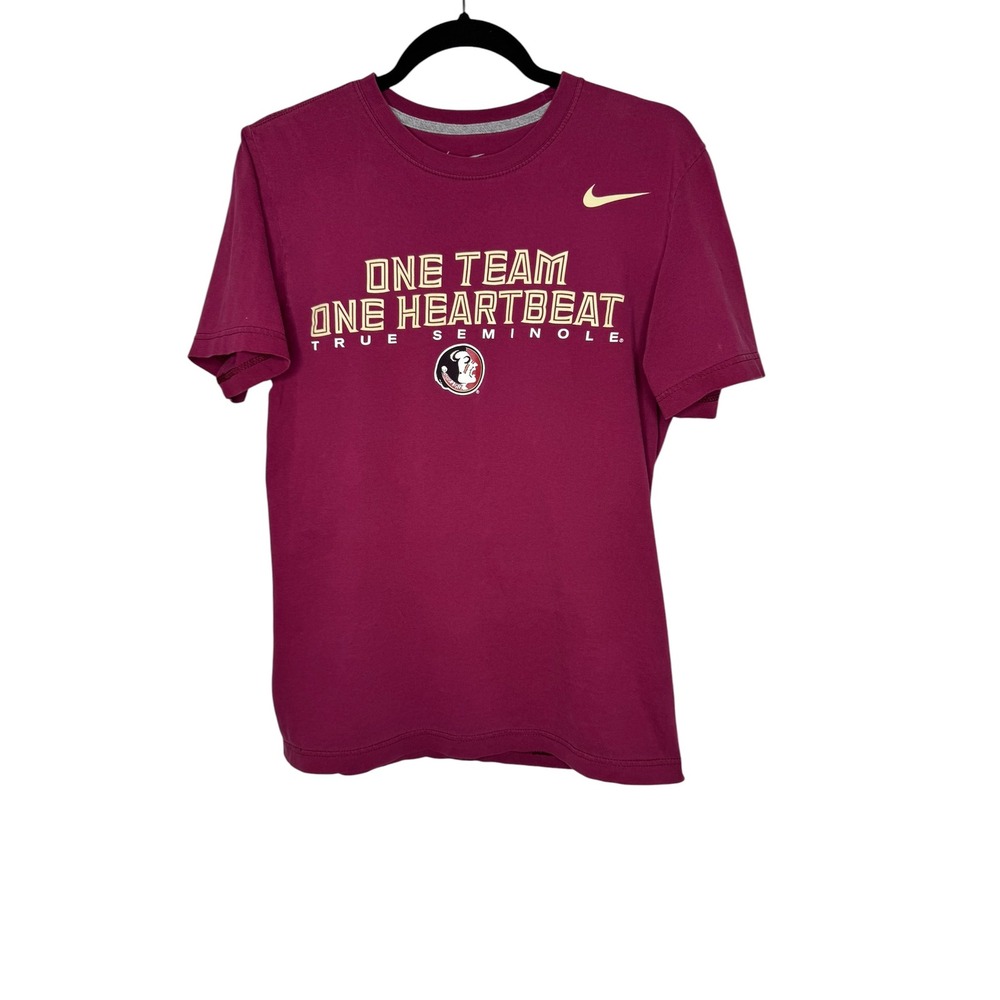 Nike Florida State Seminoles FSU T-Shirt Small Garnet One Team One Heartbeat